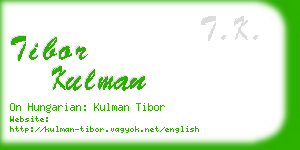 tibor kulman business card